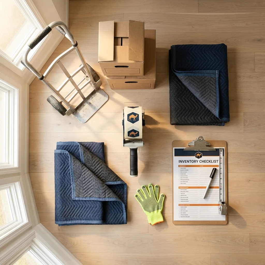 Professional moving supplies and packing materials layout for Sun City Center residential relocations